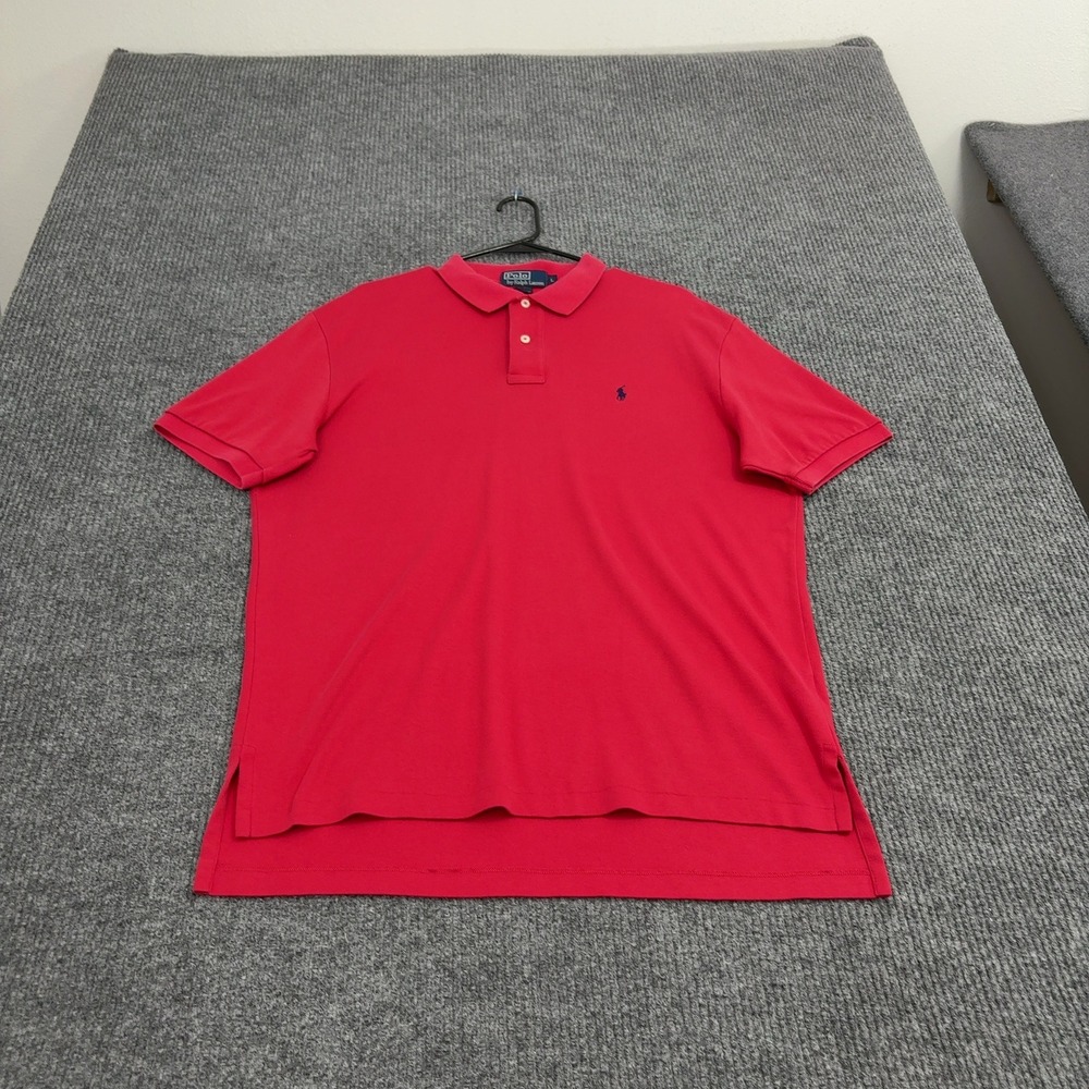 Polo Ralph Lauren Polo Shirt Mens L Red Cotton Short Sleeve Classic Preppy